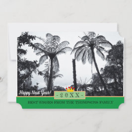 Nueva Zelanda Fern & Happy New Year! Tarjeta /20XX