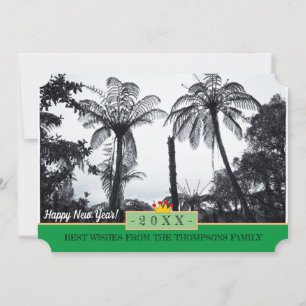 Nueva Zelanda Fern & Happy New Year! Tarjeta /20XX