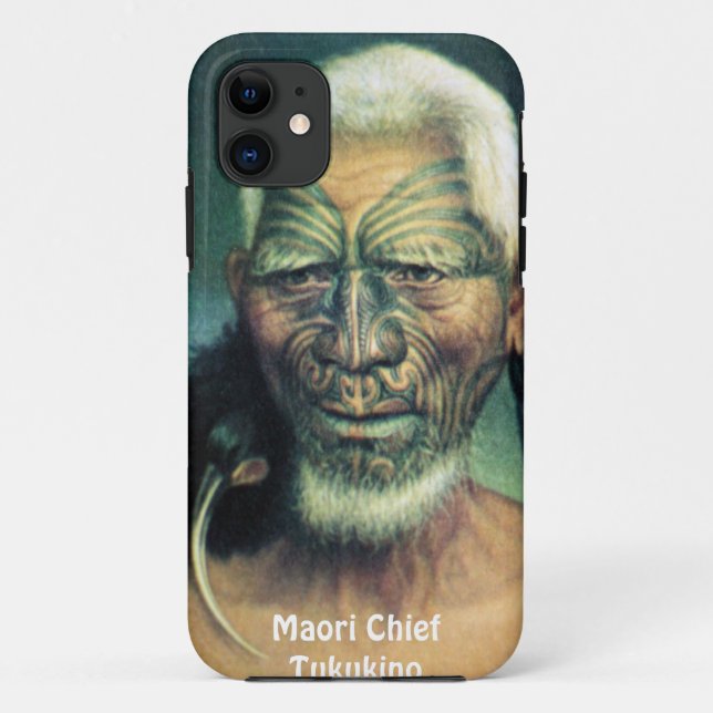 Nueva Zelanda Maori Chieftain Art iPhone 5 Funda (Reverso)