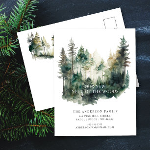 Nueva zona nueva tarjeta postal de dirección