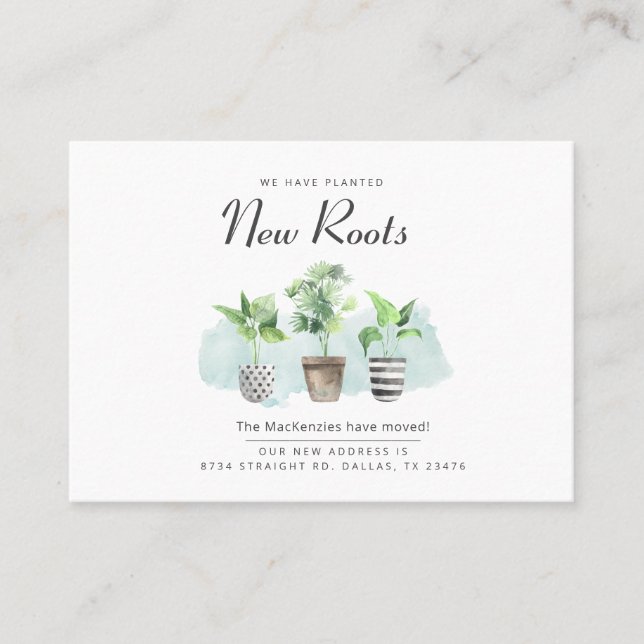 Nuevas raíces cambio de dirección Invitación móvil (Anverso)