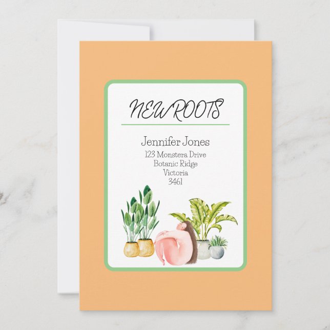 Nuevas raíces/tarjeta de Invitación móvil (Anverso)