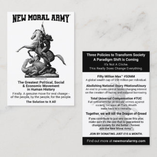 Nuevas tarjetas de información Moral Army™ (100)