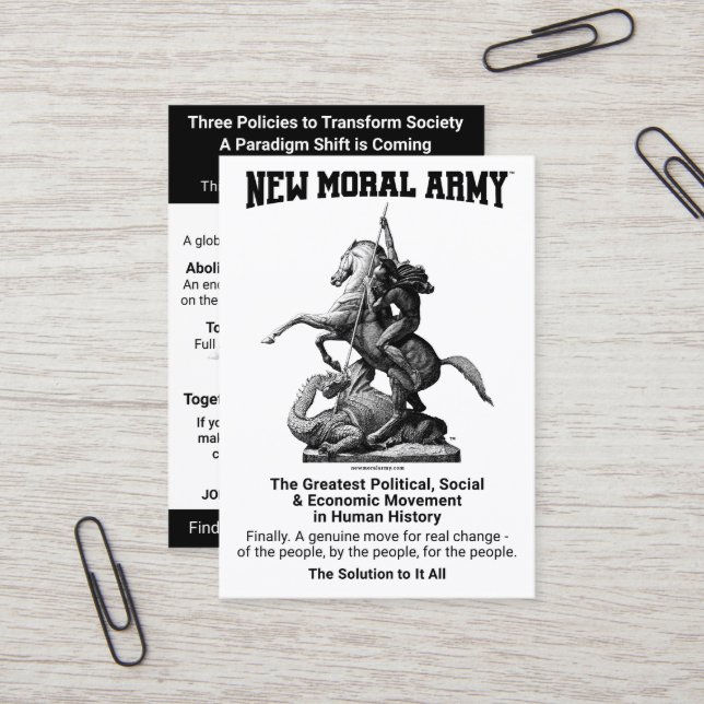 Nuevas tarjetas de información Moral Army™ (100) (Anverso/Reverso In Situ)
