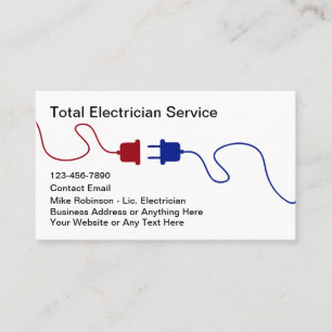 Nuevas Tarjetas De Negocio Eléctricas Rojo Blanco