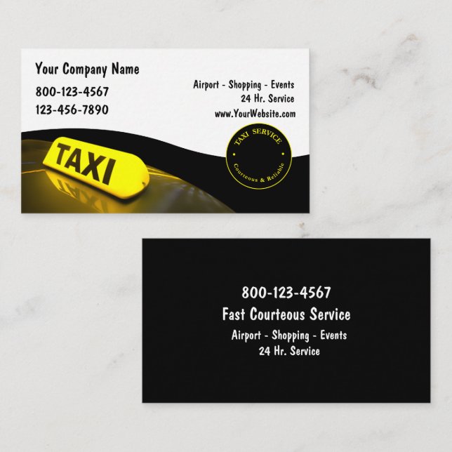 Nuevas tarjetas de negocios de taxi (Anverso / Reverso)