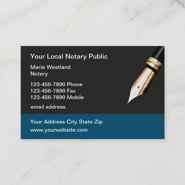 Nuevas tarjetas de notario público moderno (Anverso)