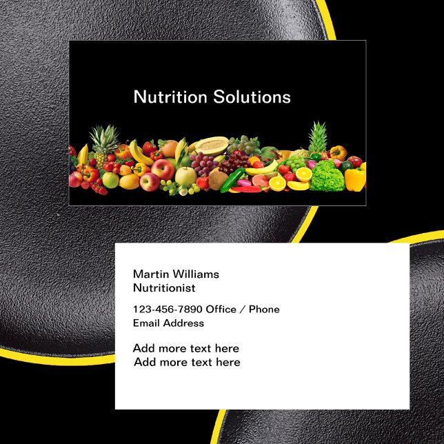 Nuevas tarjetas de presentación para dietistas nut (Dietician Nutrition business cards by Custom Business Templates)
