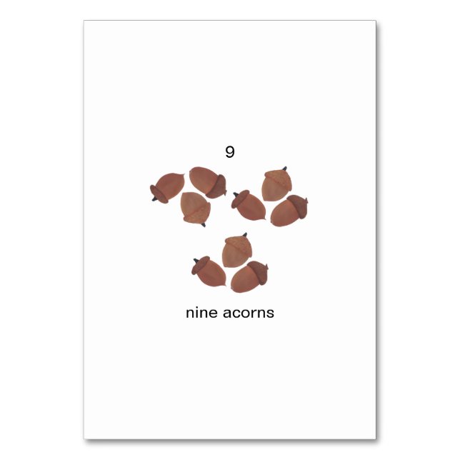 Nueve bellotas, tarjetas de personalizado (Reverso)
