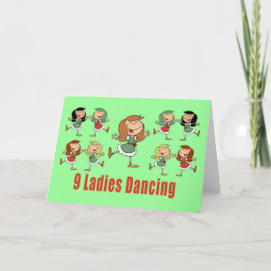 Nueve damas bailando tarjetas