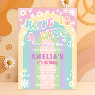 Nueve es una invitación de cumpleaños de vibra