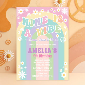 Nueve es una invitación de cumpleaños de vibra
