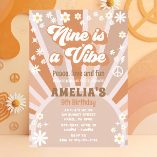 Nueve es una invitación de cumpleaños de vibra