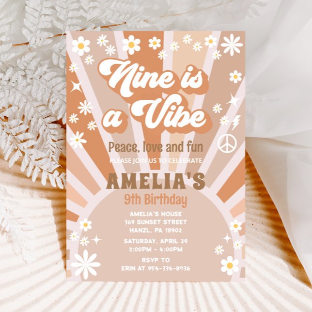 Nueve es una invitación de cumpleaños de vibra (Subido por el creador)