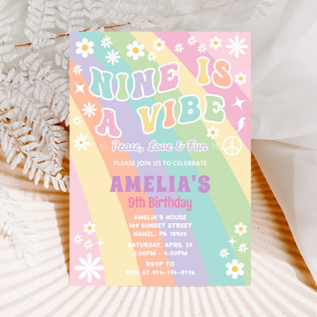 Nueve es una invitación de cumpleaños de vibra (Subido por el creador)