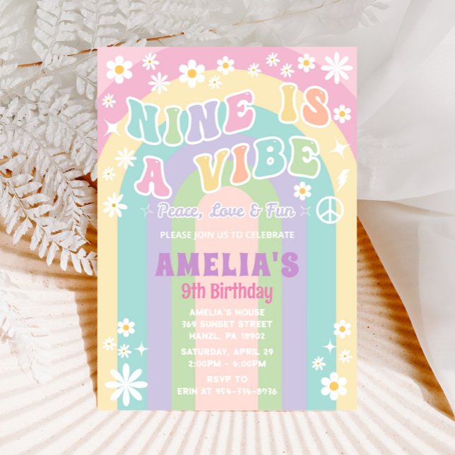 Nueve es una invitación de cumpleaños de vibra (Subido por el creador)