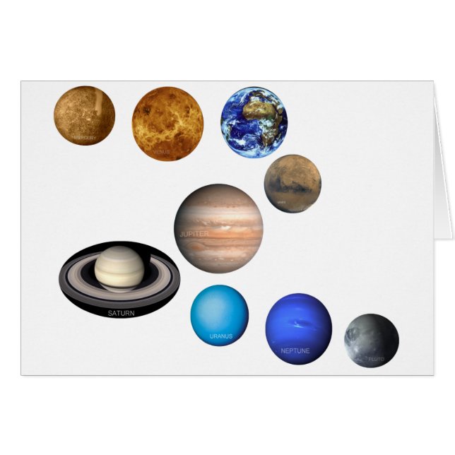 Nueve planetas en el sistema solar (Anverso (Horizontal))
