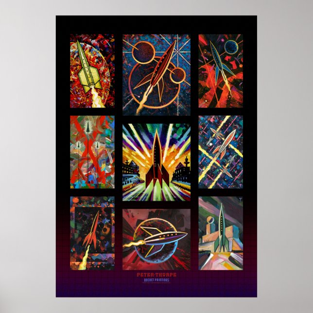 Nueve Posters de cohetes (Frente)