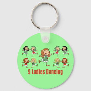 Nueve señoras que bailan llaveros
