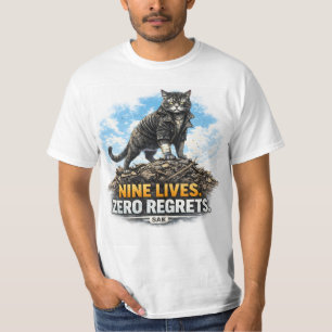 Nueve Vidas Cero Remordimientos Camiseta de Gato
