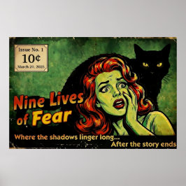 Nueve Vidas de Miedo – Edición No. 1 Póster Retro