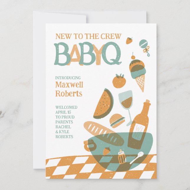 Nuevo a la invitación de Baby Shower de la tripula (Anverso)