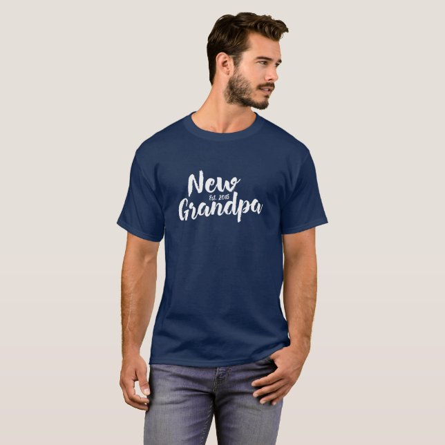 Nuevo abuelo Est. 2018, camiseta de abuelo futura (Anverso completo)