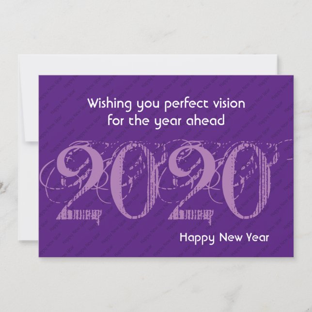NUEVO AÑO 20:20 Visión PURPLE Tarjeta de felicitac (Anverso)