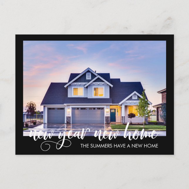 Nuevo año nuevo hogar Invitación móvil guión de fo (Anverso)