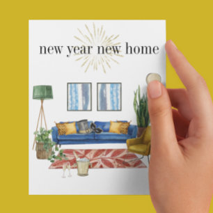 Nuevo Año Nuevo Invitación en el hogar en movimien