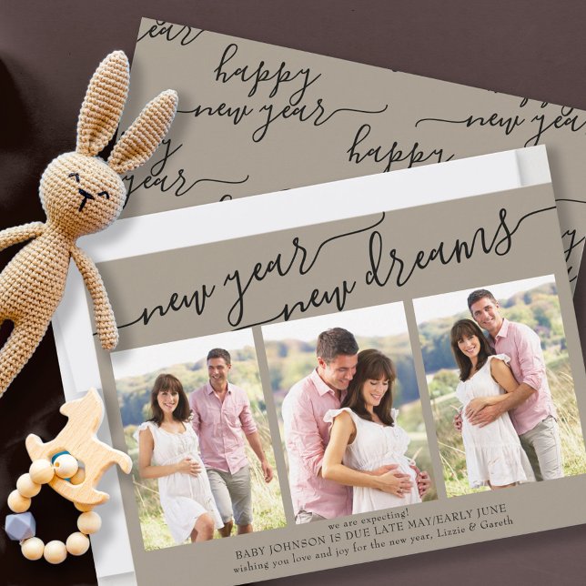 Nuevo año sueños 3 Foto Invitación de embarazo (Subido por el creador)