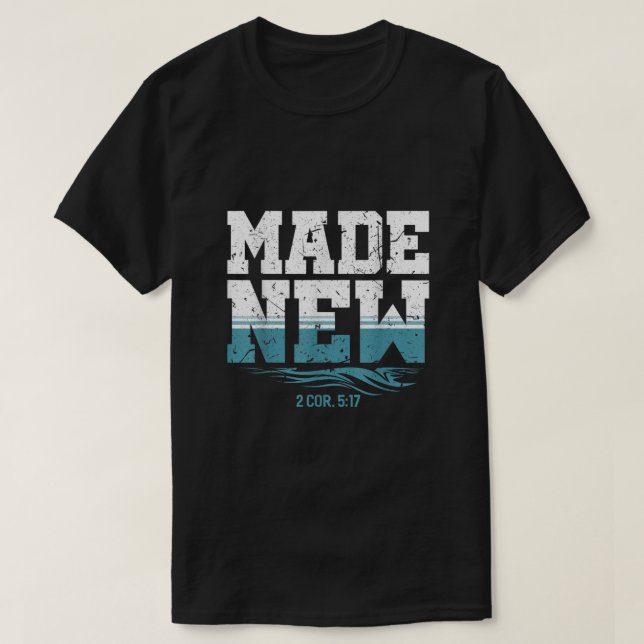 Nuevo bautismo, camiseta de Camisetas cristianos p (Diseño del anverso)