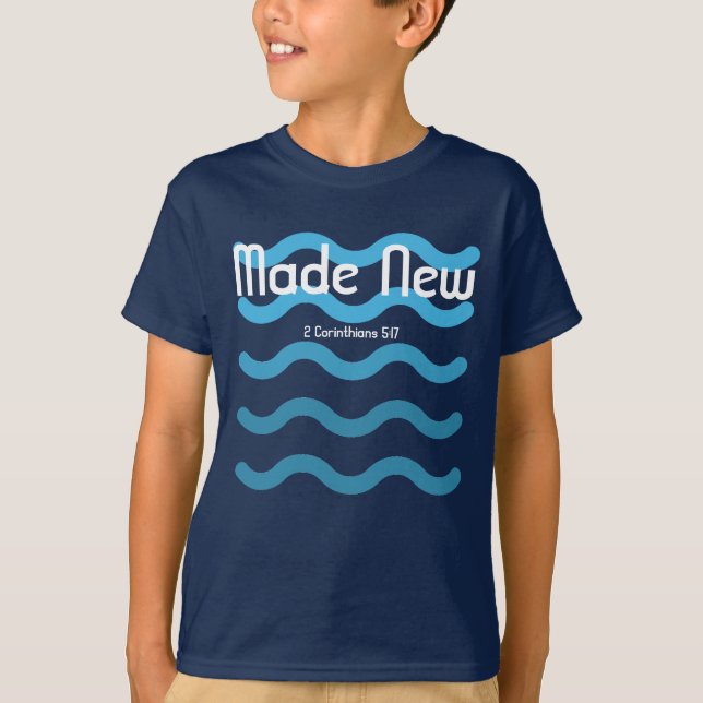 Nuevo bautismo contra camiseta hecha por niños (Anverso)