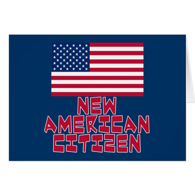 Nuevo ciudadano americano con la bandera americana (Anverso (Horizontal))