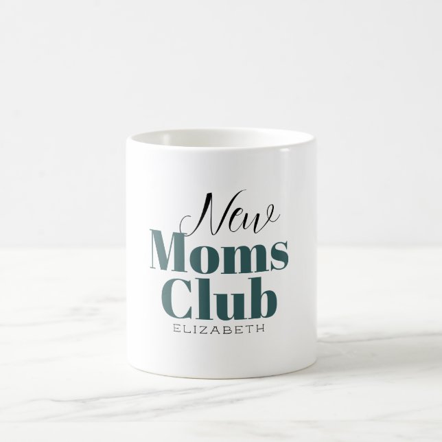 Nuevo club para madres Calligraphy monograma taza  (Centro)