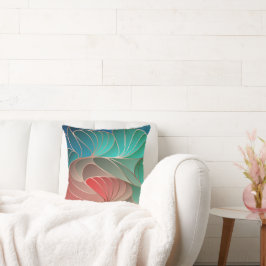 Nuevo Cojín decorativo Art Nouveau verde azulado y