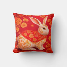 Nuevo Cojín decorativo de año chino de conejo blan