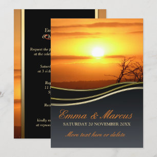 Nuevo compromiso de vida al atardecer / invitación