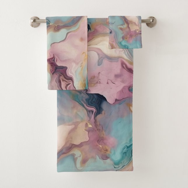 NUEVO CONJUNTO DE TOALLAS DE BAÑO DE MÁRMOL SWIRL (In situ)