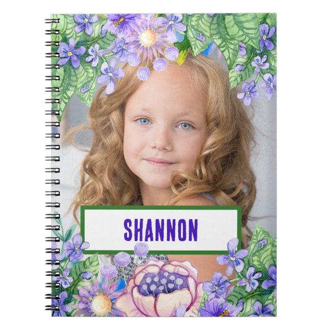 ¡NUEVO! Cuaderno en espiral - Flores - Agregar fot (Frente)