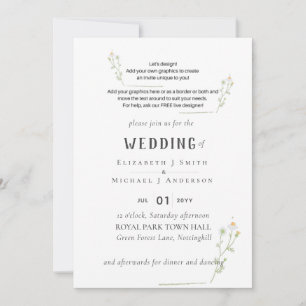 ¡NUEVO! DISEÑAR PROPIA INVITACIÓN DE BODA - 5x7 de