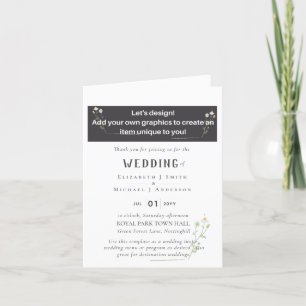 ¡NUEVO! DISEÑE SU PROPIO PROGRAMA DE BODAS, MENÚ, 