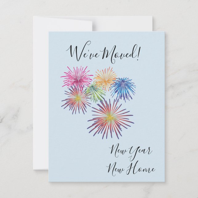 Nuevo hogar de Invitación de mudanza de Año Nuevo (Anverso)