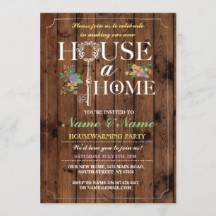Nuevo Hogar Dulce Hogar Invitación de Llave de Mad