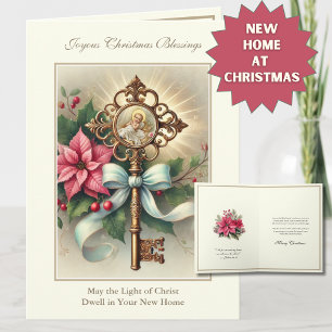 Nuevo Hogar en Navidad Floral Religioso