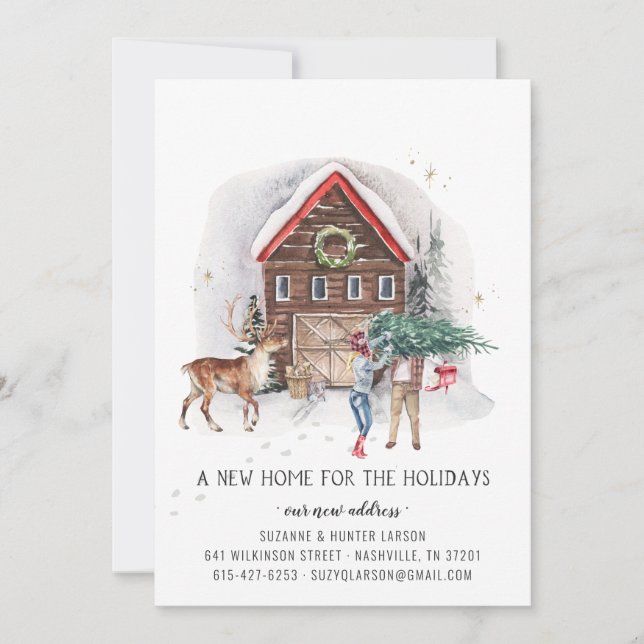 Nuevo Hogar Para La Invitación De Traslado De Vaca (Anverso)