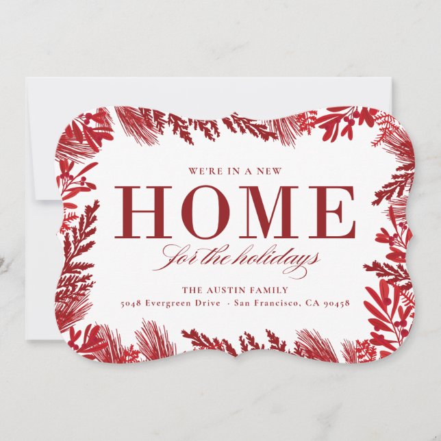 Nuevo hogar para la invitación móvil de vacaciones (Anverso)