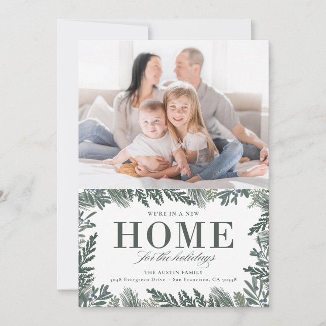 Nuevo hogar para la invitación móvil de vacaciones (Anverso)