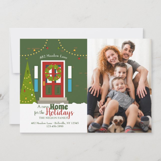 Nuevo hogar para Navidades Foto Tarjeta de vacacio (Anverso)
