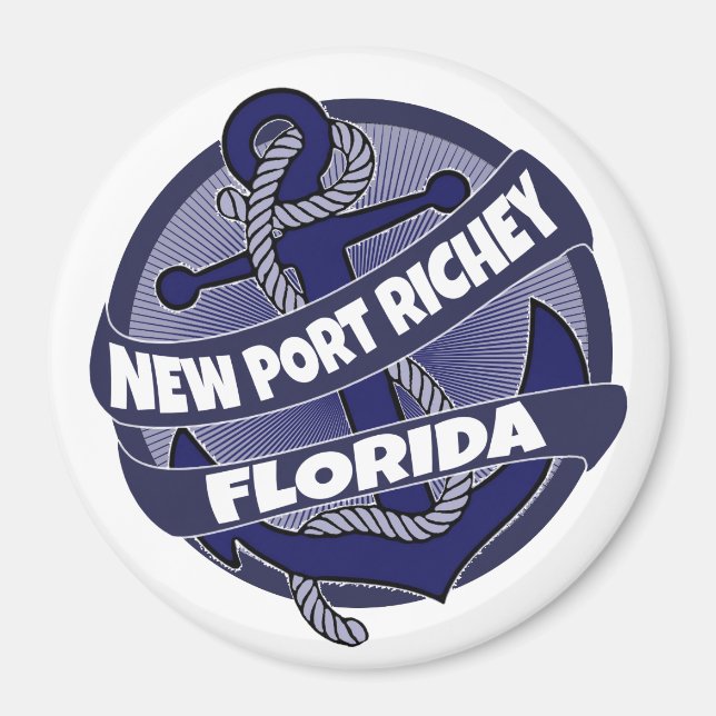 Nuevo imán de remolque de anclaje Port Richey Flor (Frente)